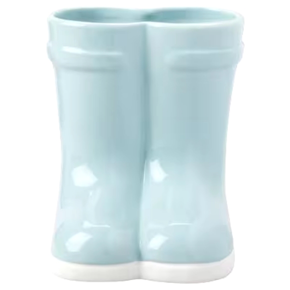 Pastel Ceramic Rain Boots Vase / Planter in Baby Blue - Picture 1 of 5